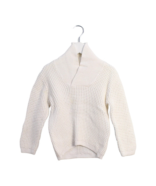 A White Knit Sweaters from Bout'Chou in size 3T for girl. (Front View)