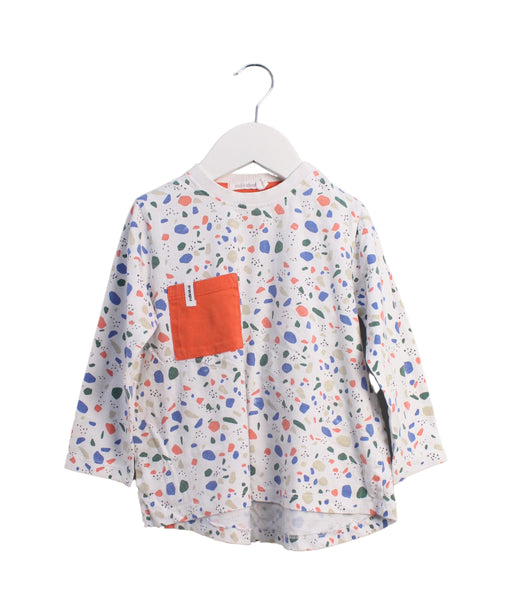 A White Long Sleeve Tops from Indikidual in size 4T for girl. (Front View)