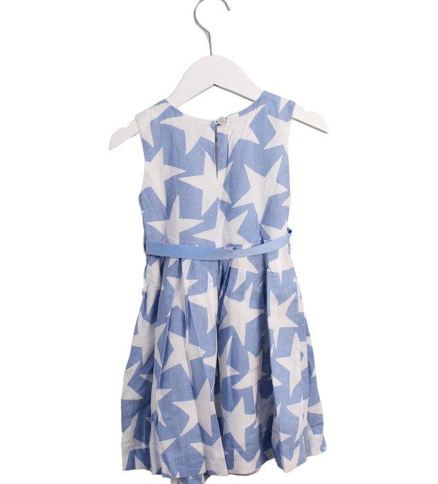 A Blue Sleeveless Dresses from Rachel Riley in size 3T for girl. (Back View)