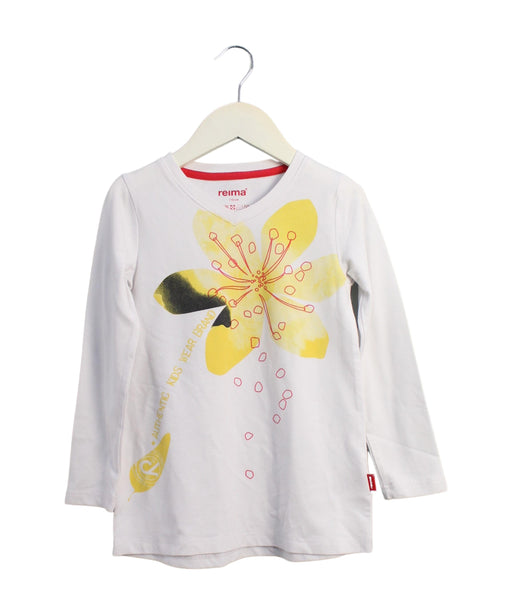 A White Long Sleeve Tops from Reima in size 5T for girl. (Front View)