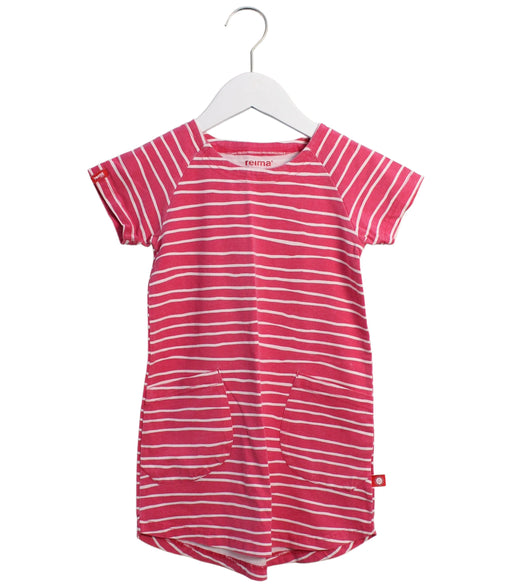 A Pink Short Sleeve Dresses from Reima in size 5T for girl. (Front View)