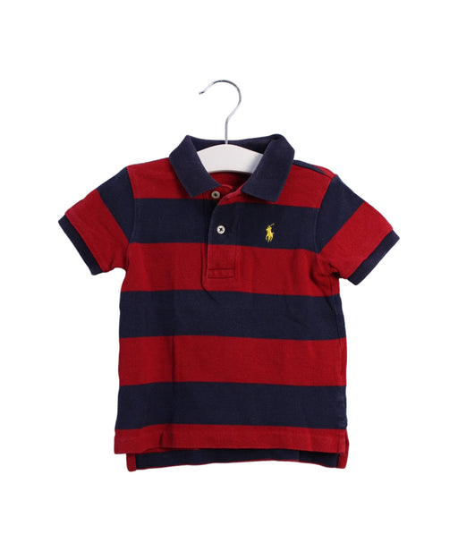 A Red Short Sleeve Polos from Polo Ralph Lauren in size 6-12M for boy. (Front View)