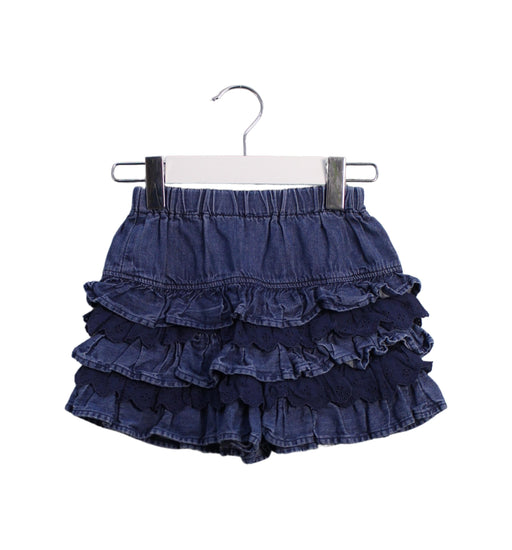 A Navy Skorts from Miki House in size 2T for girl. (Front View)