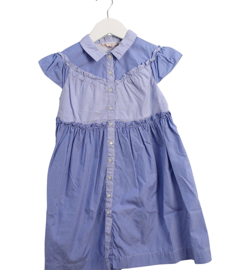 A Blue Short Sleeve Dresses from Bonpoint in size 4T for girl. (Front View)