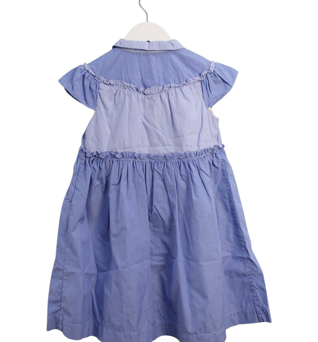 A Blue Short Sleeve Dresses from Bonpoint in size 4T for girl. (Back View)