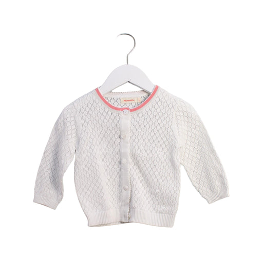 A White Cardigans from Momonittu in size 6T for girl. (Front View)