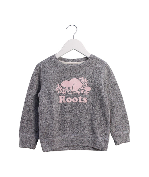 A Grey Crewneck Sweatshirts from Roots in size 4T for girl. (Front View)