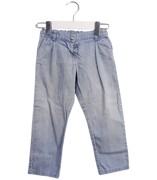 A Blue Casual Pants from Petit Bateau in size 18-24M for girl. (Front View)