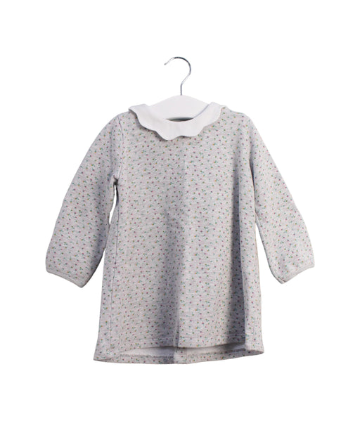 A Grey Long Sleeve Dresses from Petit Bateau in size 12-18M for girl. (Front View)