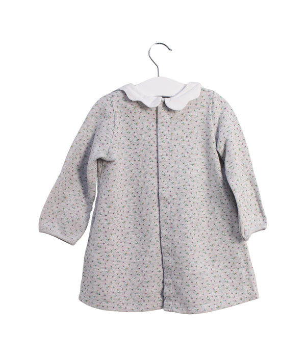 A Grey Long Sleeve Dresses from Petit Bateau in size 12-18M for girl. (Back View)