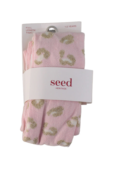 A Pink Tights from Seed in size 12-18M for girl. (Front View)