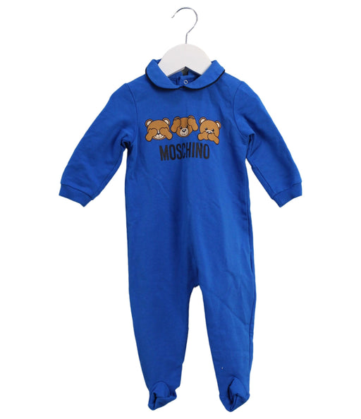 A Blue Long Sleeve Jumpsuits from Moschino in size 6-12M for boy. (Front View)