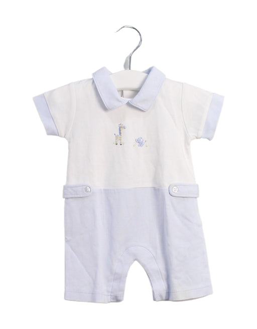 A White Short Sleeve Rompers from Kissy Kissy in size 0-3M for boy. (Front View)