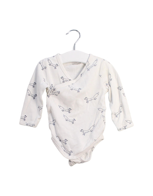 A White Long Sleeve Bodysuits from Vertbaudet in size 6-12M for boy. (Front View)