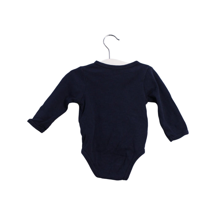 A Navy Long Sleeve Bodysuits from Vertbaudet in size 6-12M for boy. (Back View)