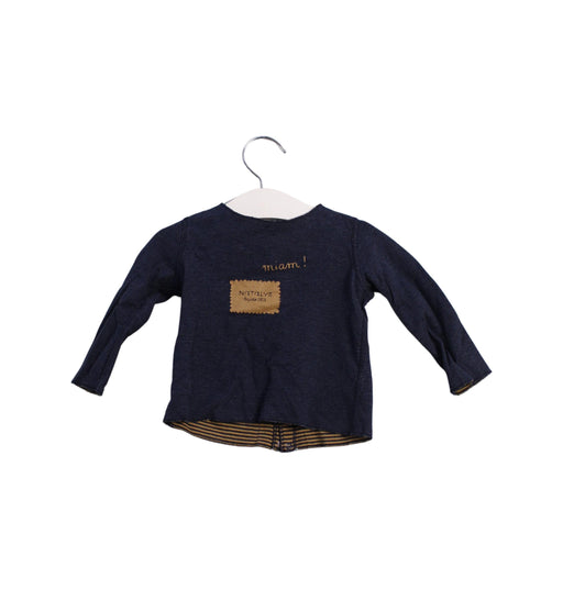 A Navy Long Sleeve Tops from Natalys in size 6-12M for boy. (Front View)