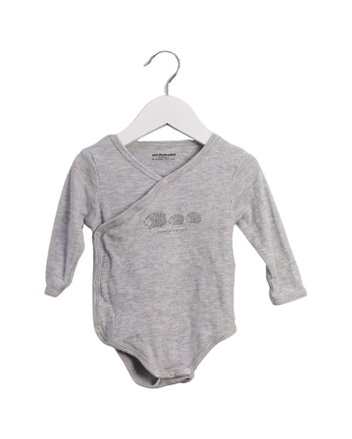 A Grey Long Sleeve Bodysuits from Vertbaudet in size 6-12M for boy. (Front View)
