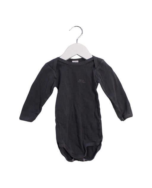 A Grey Long Sleeve Bodysuits from Petit Bateau in size 6-12M for boy. (Front View)