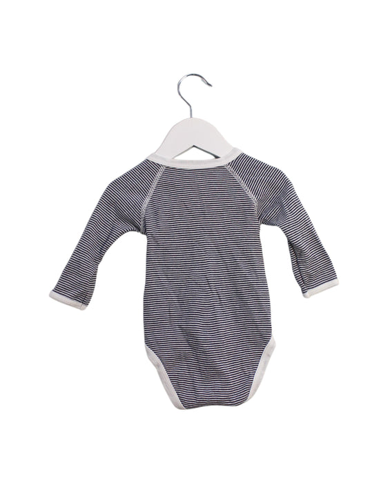 A Navy Long Sleeve Bodysuits from Petit Bateau in size 3-6M for boy. (Back View)