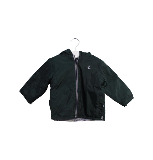 A Green Puffer/Quilted Jackets from Petit Bateau in size 12-18M for boy. (Front View)
