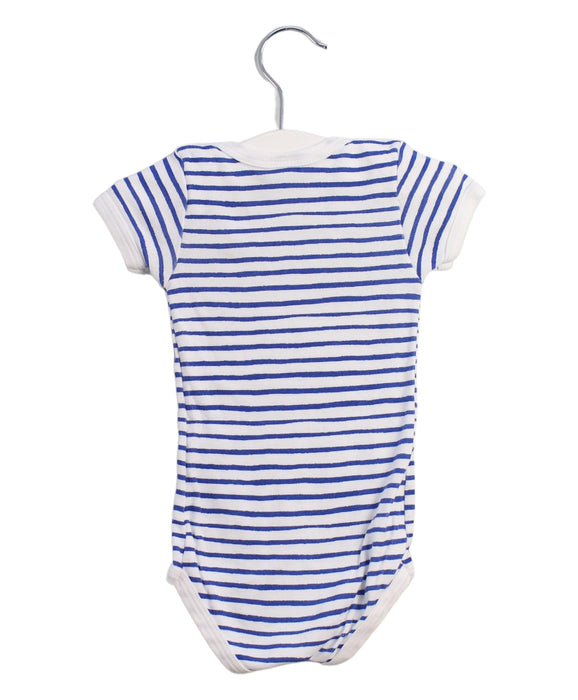 A Blue Short Sleeve Bodysuits from Petit Bateau in size 3-6M for boy. (Back View)