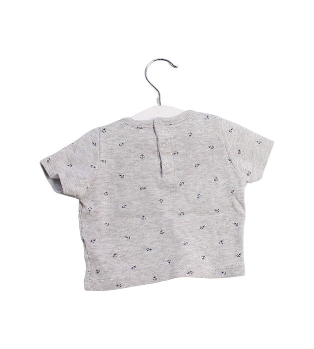 A Grey Short Sleeve T Shirts from Petit Bateau in size 0-3M for boy. (Back View)