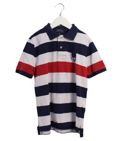 A Navy Short Sleeve Polos from Polo Ralph Lauren in size 8Y for boy. (Front View)