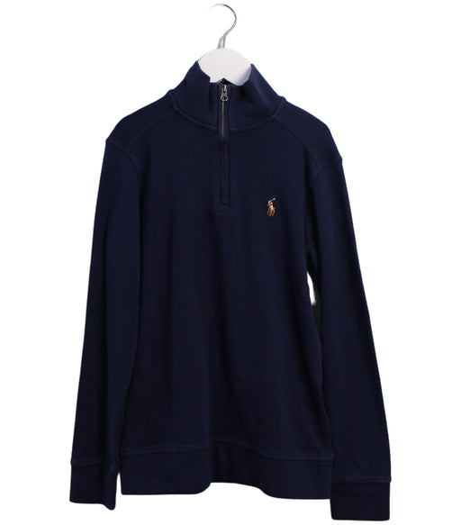 A Navy Zippered Sweatshirts from Polo Ralph Lauren in size 8Y for boy. (Front View)