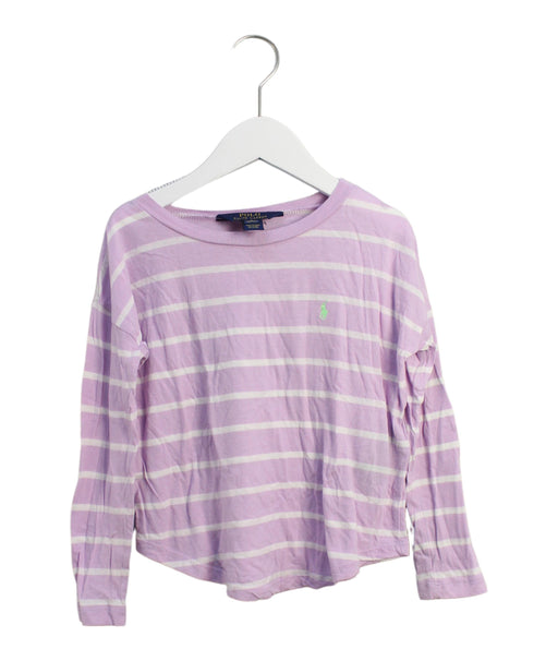 A Purple Long Sleeve Tops from Polo Ralph Lauren in size 5T for girl. (Front View)