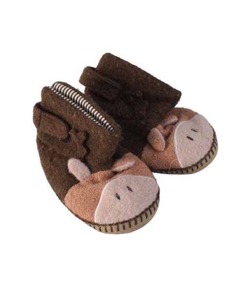 A Brown Slippers from Hanna Andersson in size 6T for neutral. (Front View)