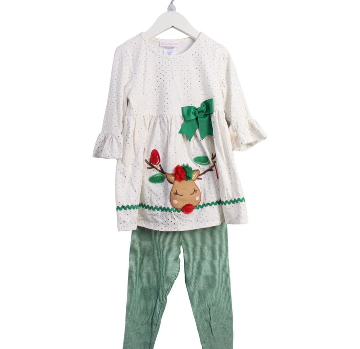 A White Dress Sets from Bonnie Jean in size 6T for girl. (Front View)