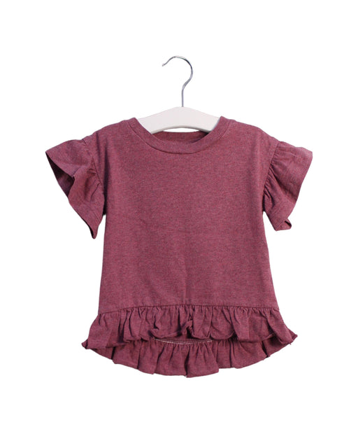 A Burgundy Short Sleeve Tops from Jamie Kay in size 6-12M for girl. (Front View)