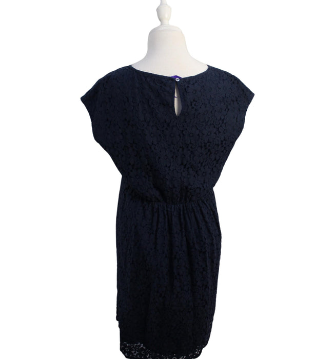 A Navy Short Sleeve Dresses from Seraphine in size S for maternity. (Back View)