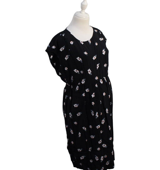 A Black Short Sleeve Dresses from Seraphine in size S for maternity. (Front View)