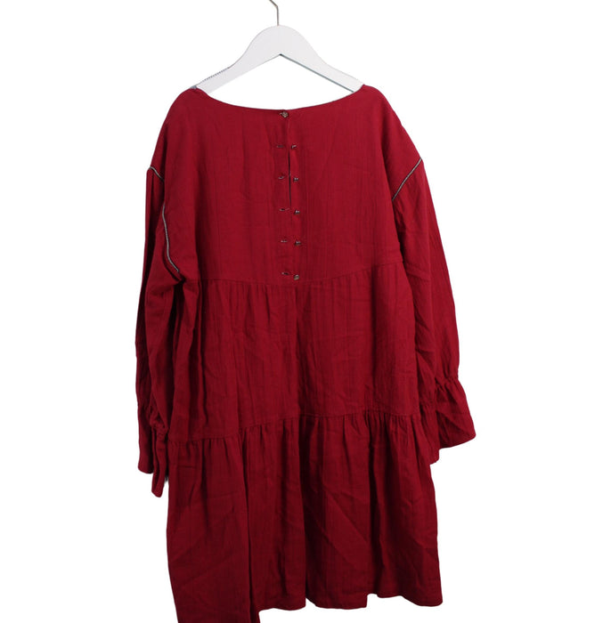 A Red Long Sleeve Dresses from Nanos in size 14Y for girl. (Back View)