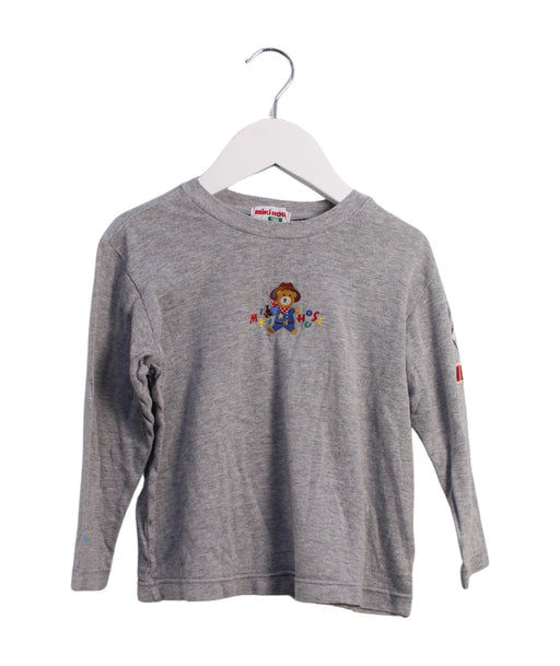 A Grey Long Sleeve Tops from Miki House in size 2T for boy. (Front View)