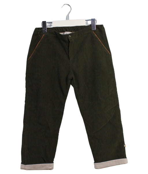 A Green Casual Pants from Les Enfantines in size 6T for girl. (Front View)