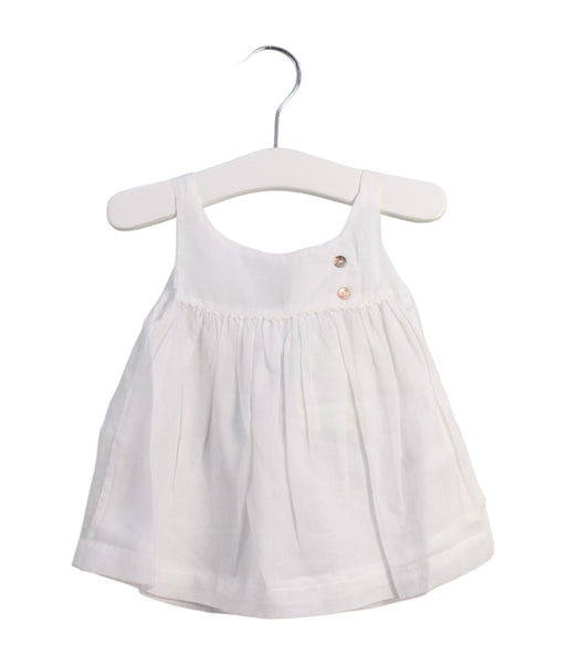 A White Sleeveless Tops from Les Enfantines in size 0-3M for girl. (Front View)