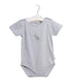 A Blue Short Sleeve Bodysuits from Les Enfantines in size 6-12M for boy. (Front View)