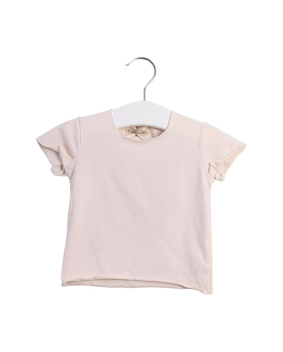 A Pink Short Sleeve T Shirts from Siseo Olive in size 0-3M for girl. (Front View)