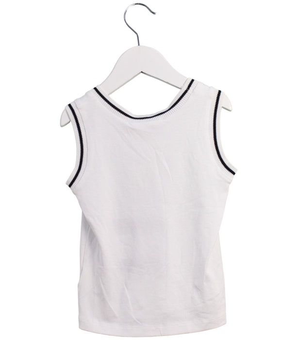 A White Sleeveless Tops from ValMax in size 3T for girl. (Back View)