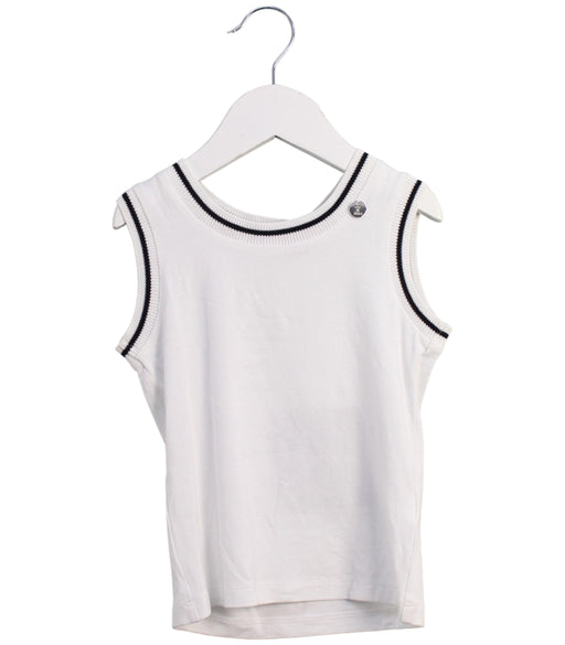 A White Sleeveless Tops from ValMax in size 3T for neutral. (Front View)