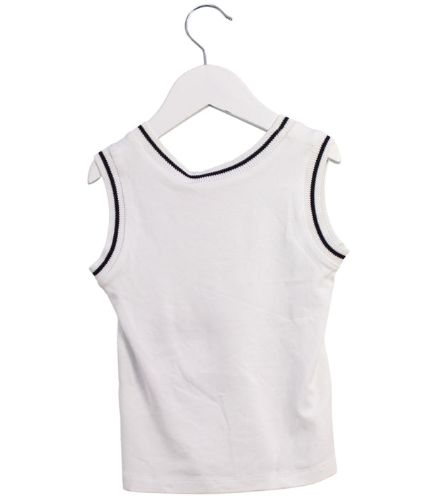 A White Sleeveless Tops from ValMax in size 3T for neutral. (Back View)