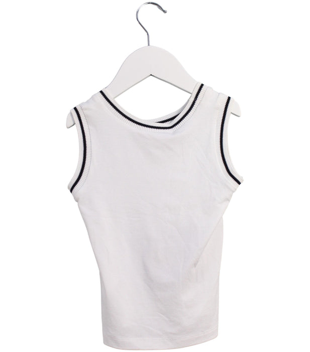 A White Sleeveless Tops from ValMax in size 3T for neutral. (Back View)