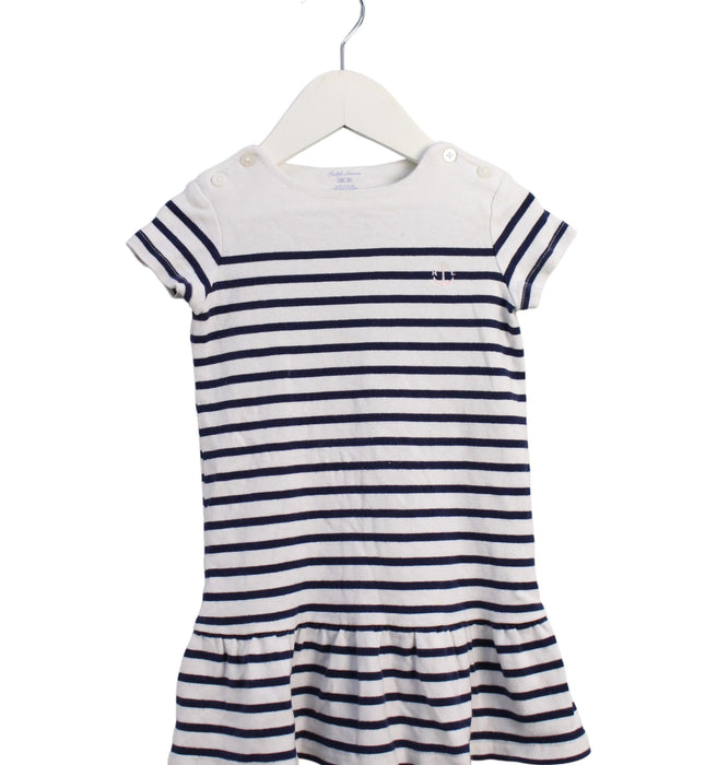 A Navy Short Sleeve Dresses from Ralph Lauren in size 12-18M for girl. (Front View)
