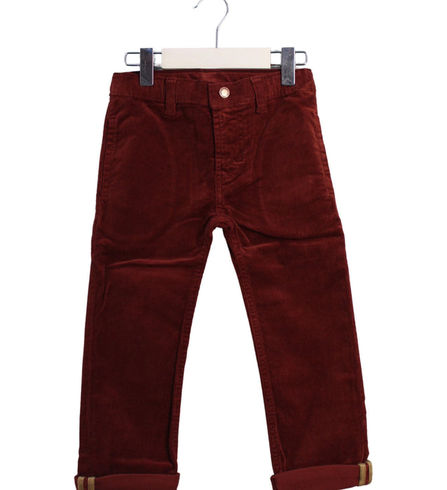 A Brown Casual Pants from Les Enfantines in size 4T for boy. (Front View)