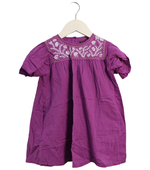 A Purple Short Sleeve Dresses from Velveteen in size 3T for girl. (Front View)