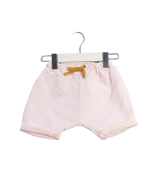 A Pink Shorts from Les Enfantines in size 3-6M for girl. (Front View)