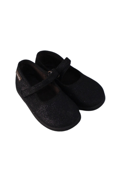 A Black Flats from Cienta in size 18-24M for girl. (Front View)