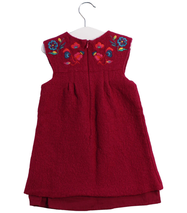 A Pink Sleeveless Dresses from DPAM in size 18-24M for girl. (Back View)